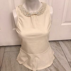 Ann Taylor Dressy Top with pearls size XS